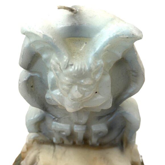 Halloween Vintage Gargoyle Sitting on Skulls  Candle NOS NWOT - Picture 3 of 10